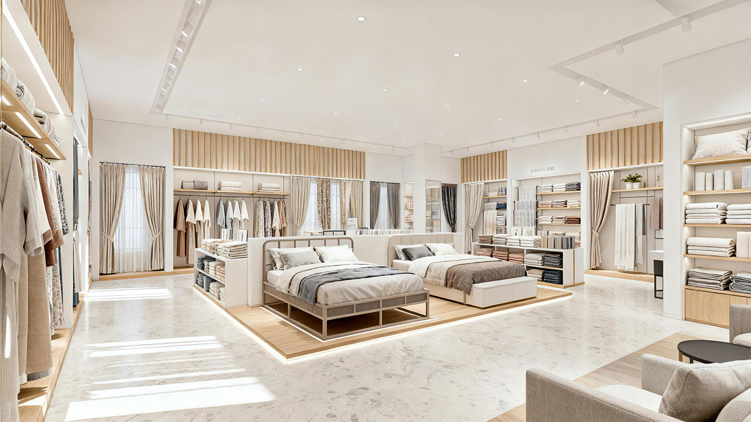 簡約溫馨的家紡店裝修效果圖